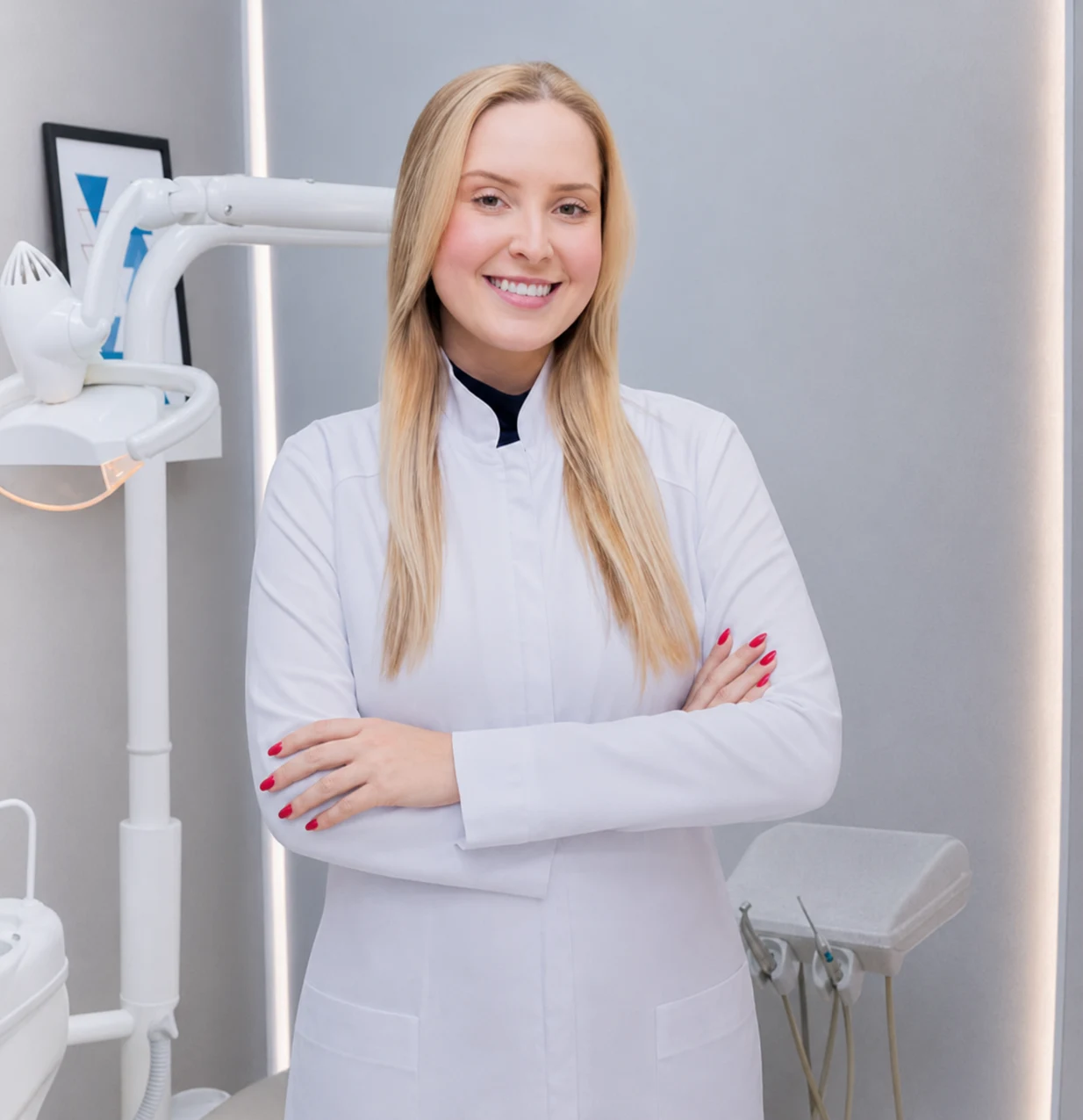Dra. Ana Paula Ribas da Rosa em consultório odontológico